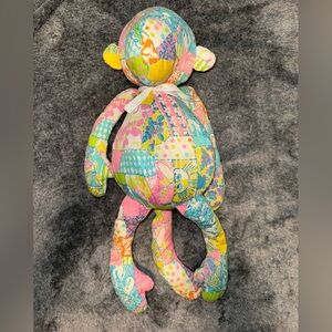 Lilly Pulitzer Patchwork printed stuffed Monkey.